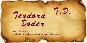 Teodora Doder vizit kartica